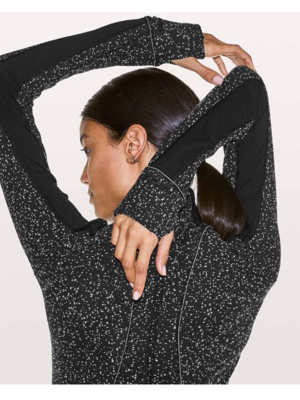 Lululemon Run Briskly 1/2 Zip in Magnetized Jacquard Black White/Black